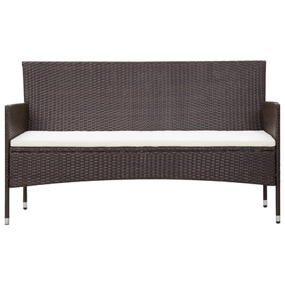 5-tlg. Garten-Lounge-Set mit Auflagen Poly Rattan Braun - Pazzar.ch