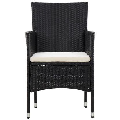5-tlg. Garten-Lounge-Set mit Auflagen Poly Rattan Schwarz - Pazzar.ch