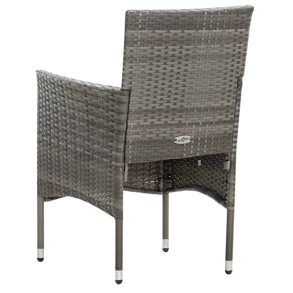 5-tlg. Garten-Lounge-Set mit Auflagen Poly Rattan Grau - Pazzar.ch