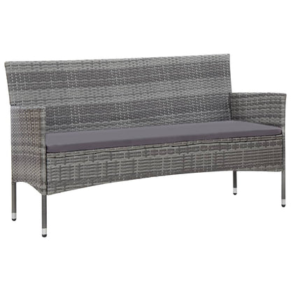 5-tlg. Garten-Lounge-Set mit Auflagen Poly Rattan Grau - Pazzar.ch