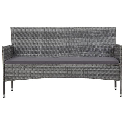 5-tlg. Garten-Lounge-Set mit Auflagen Poly Rattan Grau - Pazzar.ch