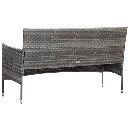 5-tlg. Garten-Lounge-Set mit Auflagen Poly Rattan Grau - Pazzar.ch
