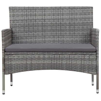 5-tlg. Garten-Lounge-Set mit Auflagen Poly Rattan Grau - Pazzar.ch
