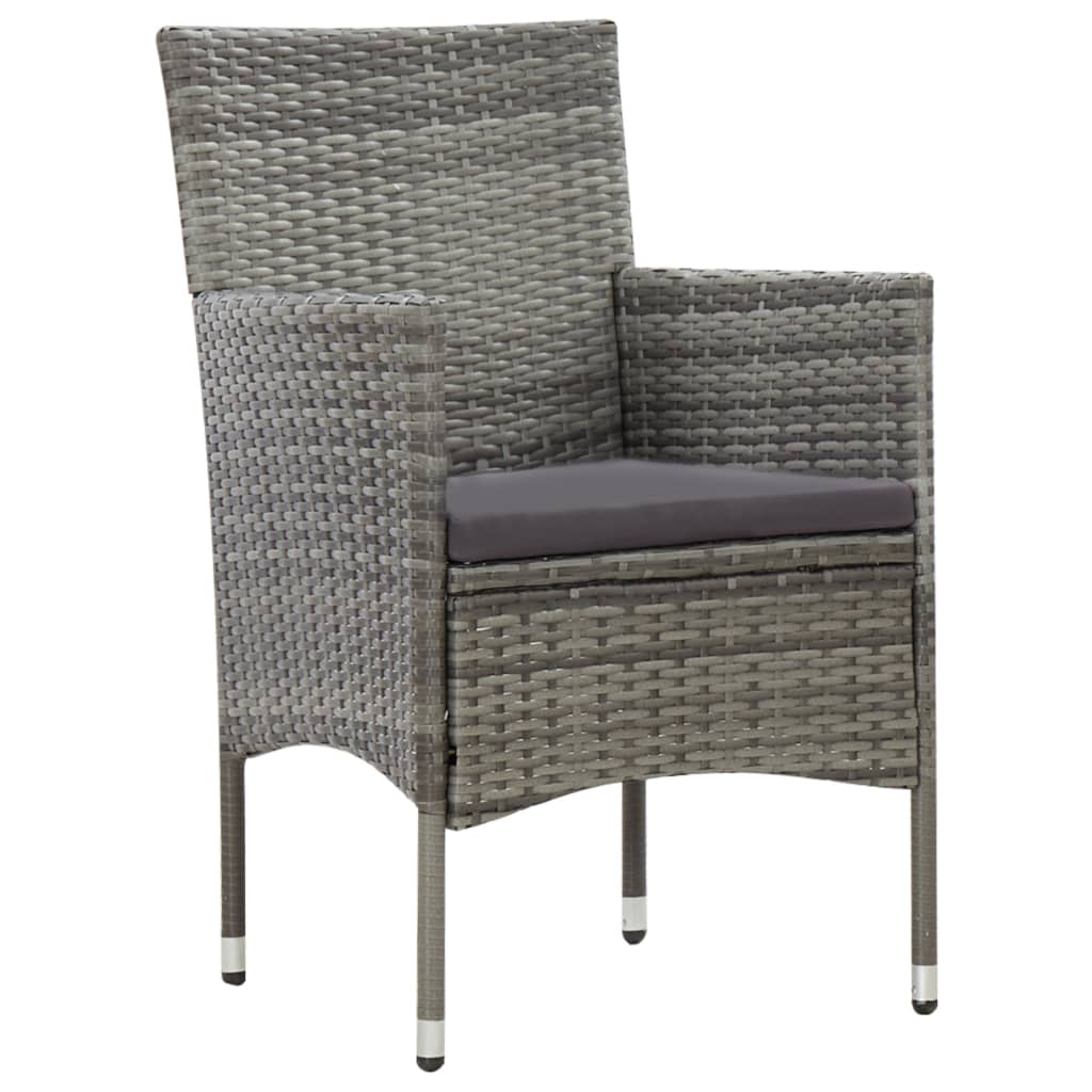 5-tlg. Garten-Lounge-Set mit Auflagen Poly Rattan Grau - Pazzar.ch