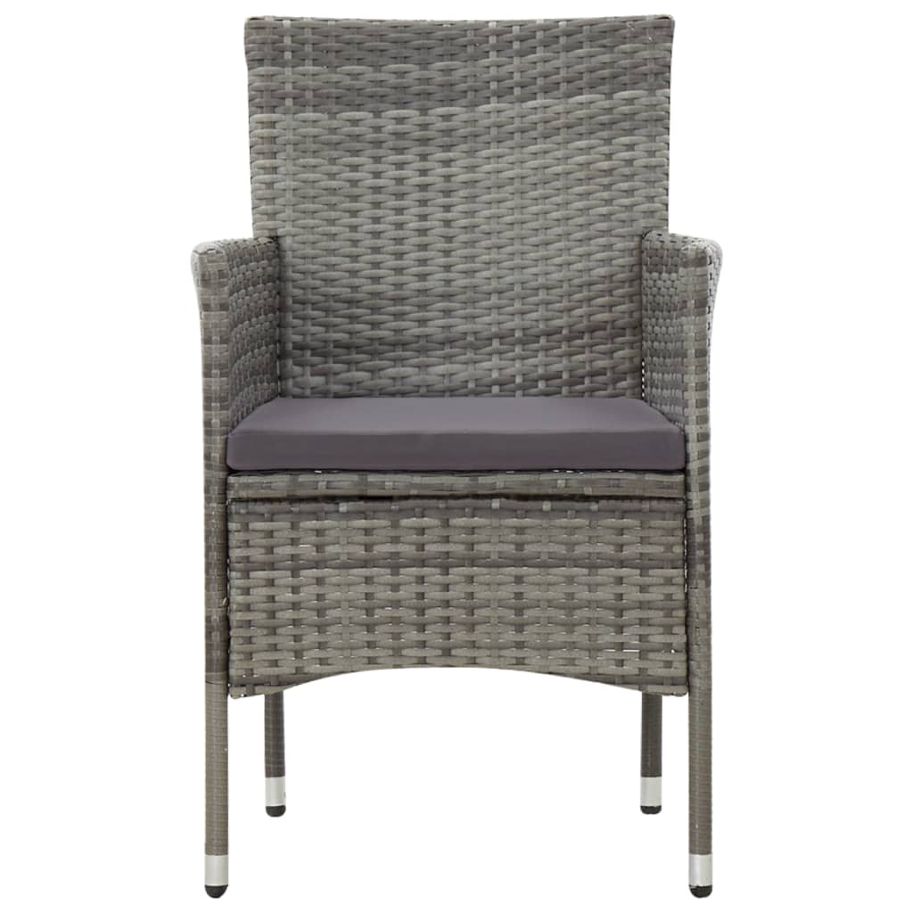 5-tlg. Garten-Lounge-Set mit Auflagen Poly Rattan Grau - Pazzar.ch