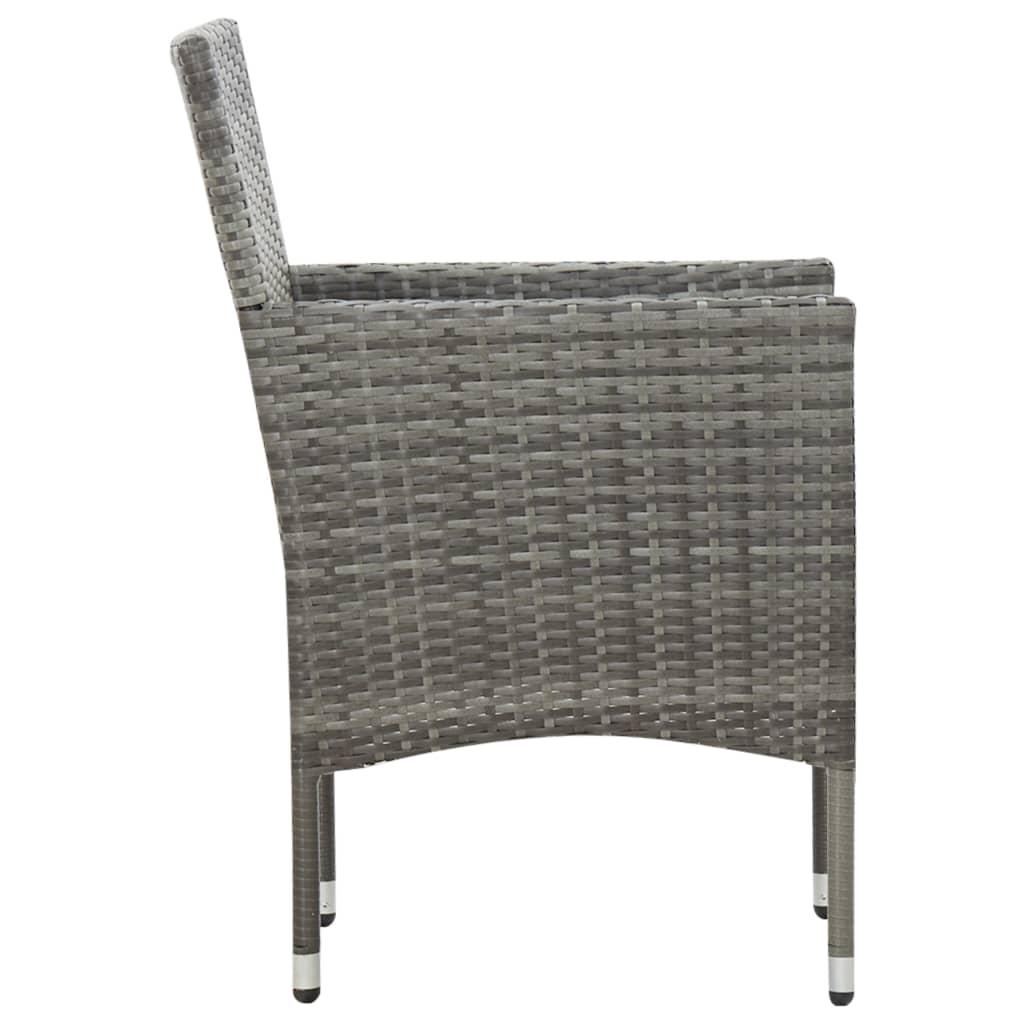 5-tlg. Garten-Lounge-Set mit Auflagen Poly Rattan Grau - Pazzar.ch