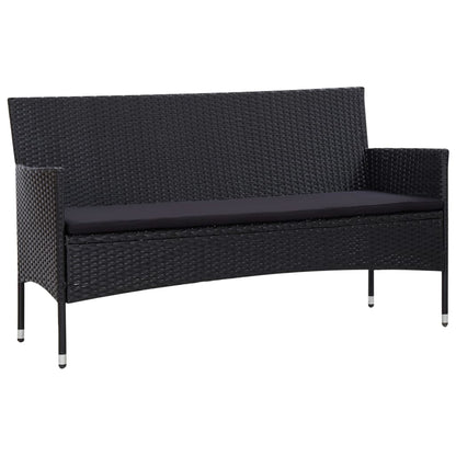 5-tlg. Garten-Lounge-Set mit Auflagen Poly Rattan Schwarz - Pazzar.ch