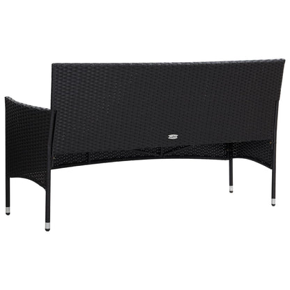 5-tlg. Garten-Lounge-Set mit Auflagen Poly Rattan Schwarz - Pazzar.ch