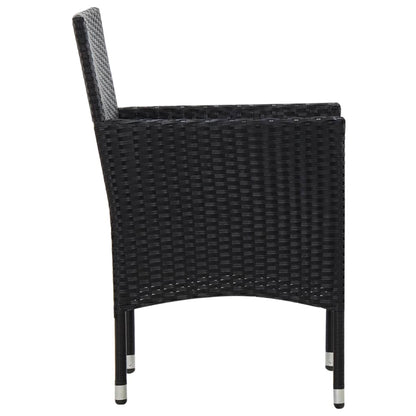 5-tlg. Garten-Lounge-Set mit Auflagen Poly Rattan Schwarz - Pazzar.ch