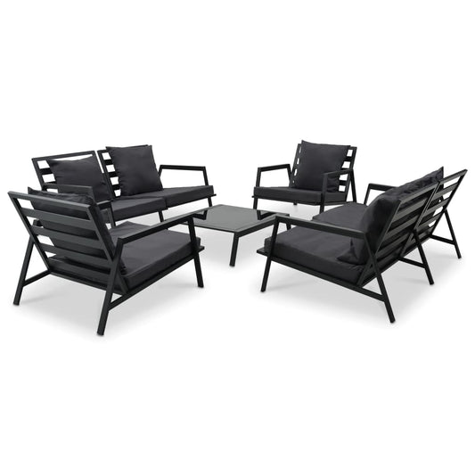 5-tlg. Garten-Lounge-Set mit Auflagen Aluminium Dunkelgrau - Pazzar.ch