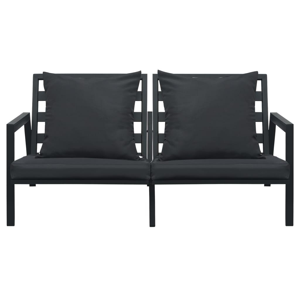 5-tlg. Garten-Lounge-Set mit Auflagen Aluminium Dunkelgrau - Pazzar.ch