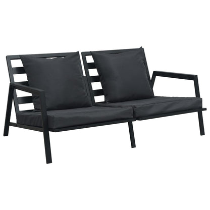 4-tlg. Garten-Lounge-Set mit Auflagen Aluminium Dunkelgrau - Pazzar.ch