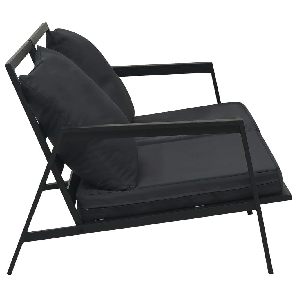4-tlg. Garten-Lounge-Set mit Auflagen Aluminium Dunkelgrau - Pazzar.ch