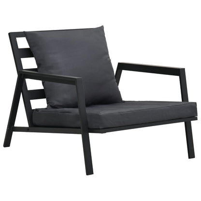 4-tlg. Garten-Lounge-Set mit Auflagen Aluminium Dunkelgrau - Pazzar.ch