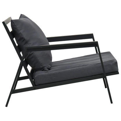 4-tlg. Garten-Lounge-Set mit Auflagen Aluminium Dunkelgrau - Pazzar.ch