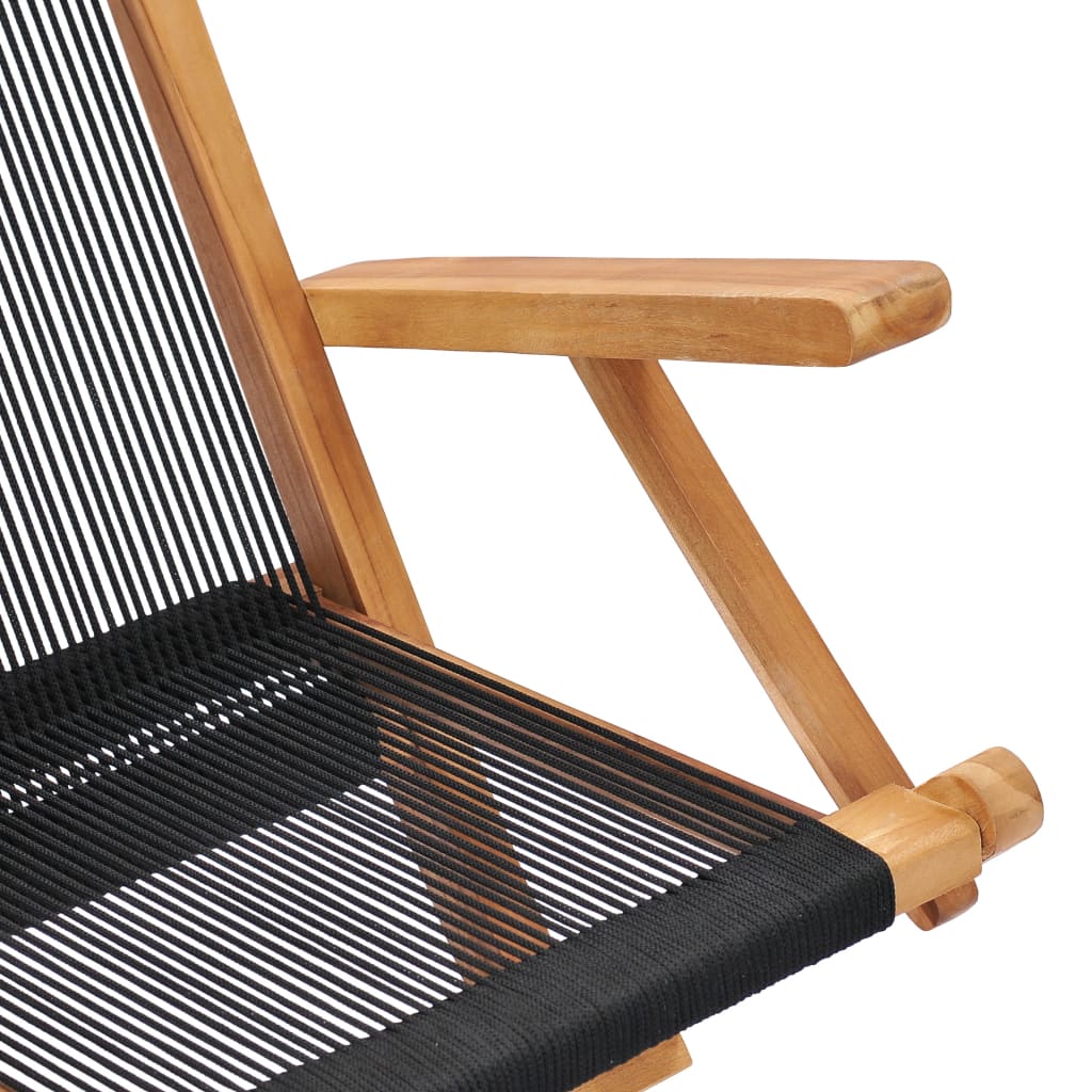 Klappbare Gartenstühle 2 Stk. Massivholz Teak und Seil - Pazzar.ch