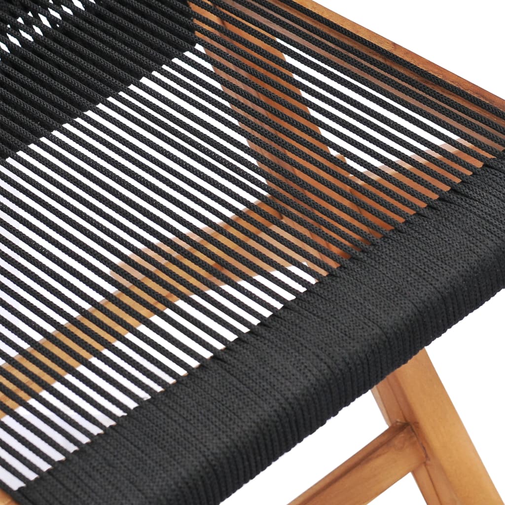 Klappbare Gartenstühle 2 Stk. Massivholz Teak und Seil - Pazzar.ch