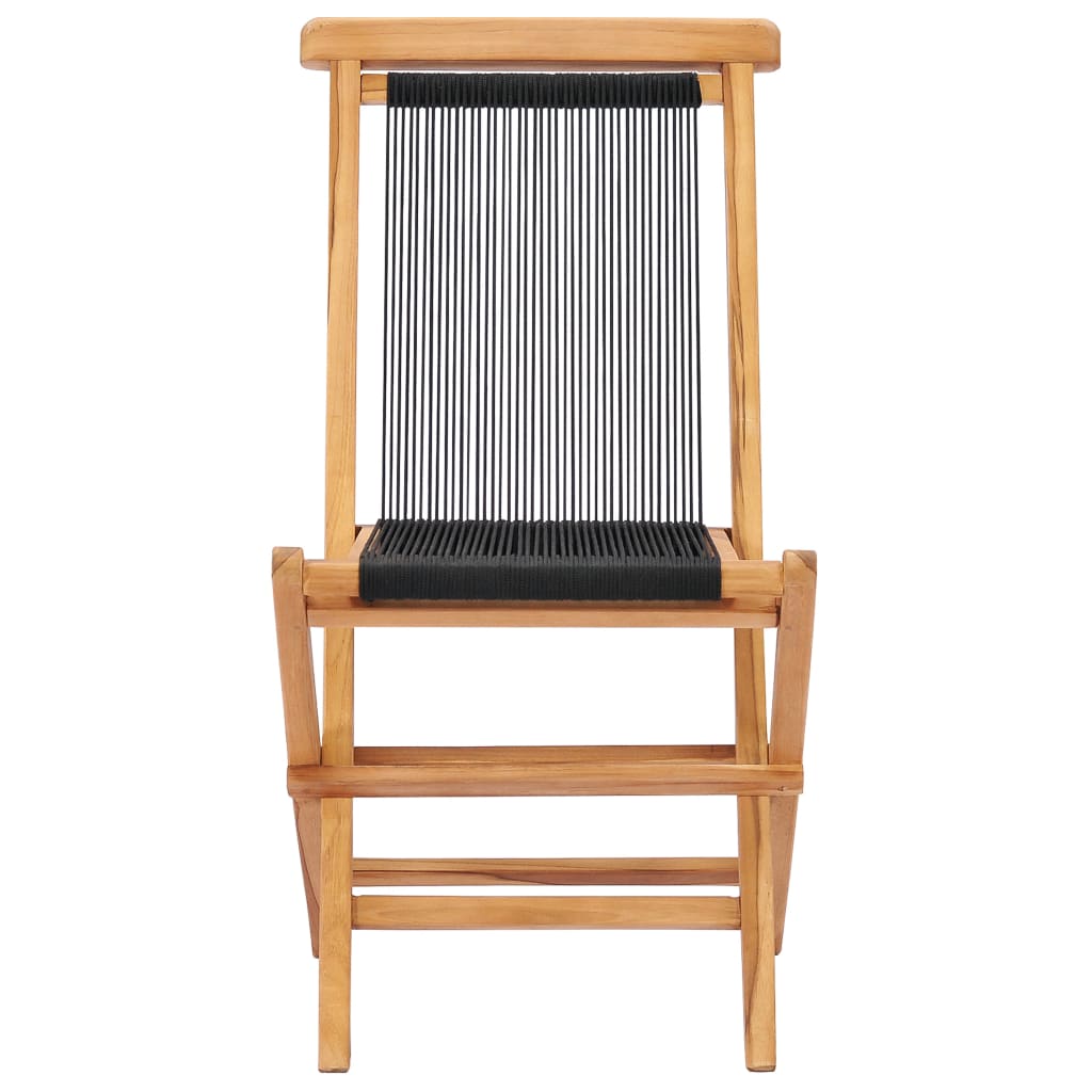 Klappbare Gartenstühle 2 Stk. Massivholz Teak und Seil - Pazzar.ch
