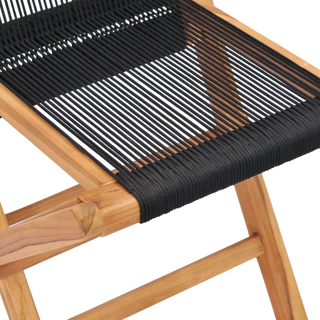 Klappbare Gartenstühle 2 Stk. Massivholz Teak und Seil - Pazzar.ch