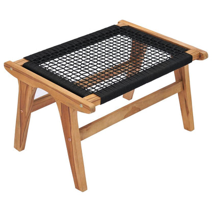 Sonnenliege mit Fußablage Massivholz Teak und Seil - Pazzar.ch
