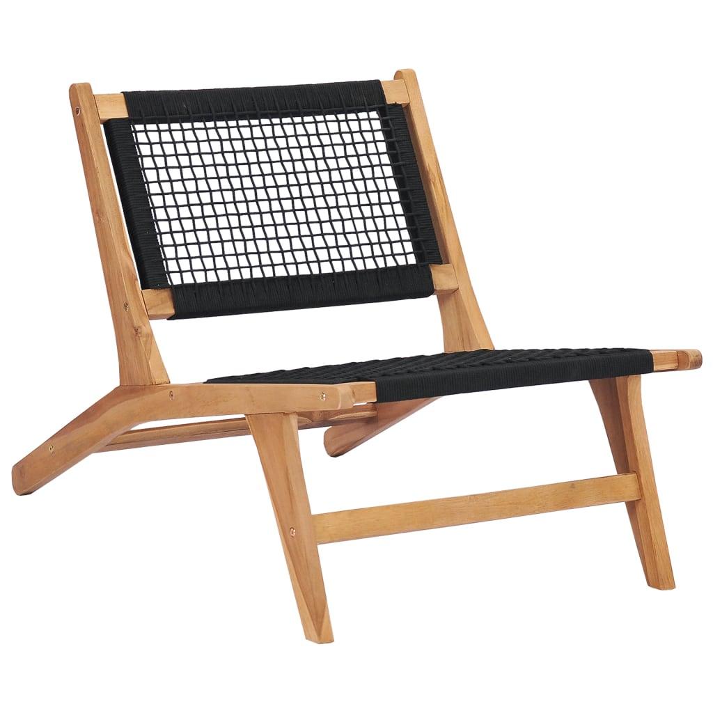 Sonnenliege mit Fußablage Massivholz Teak und Seil - Pazzar.ch