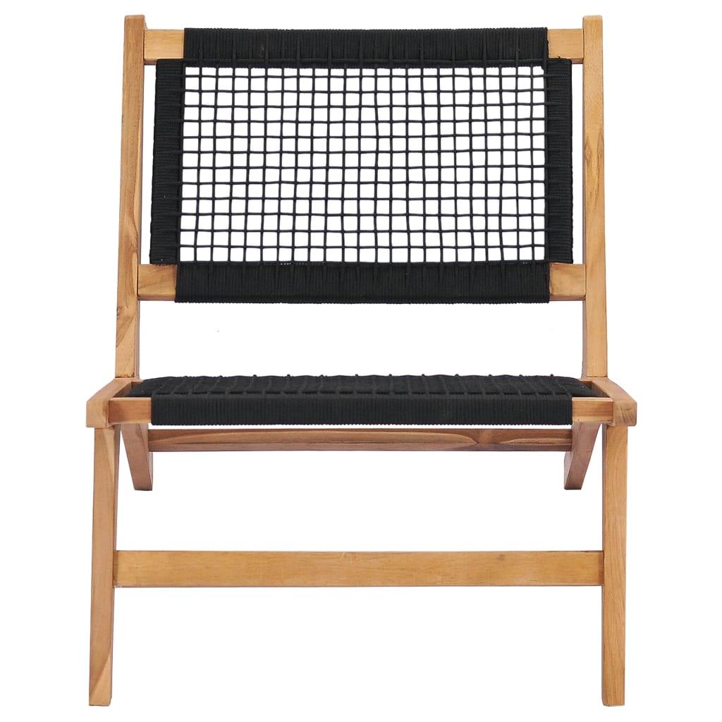 Sonnenliege mit Fußablage Massivholz Teak und Seil - Pazzar.ch