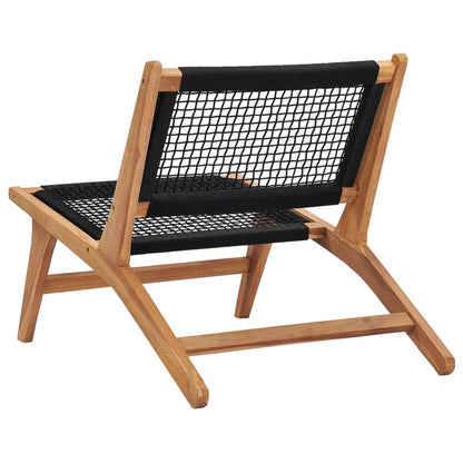 Sonnenliege mit Fußablage Massivholz Teak und Seil - Pazzar.ch