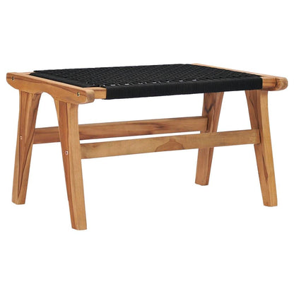 Sonnenliege mit Fußablage Massivholz Teak und Seil - Pazzar.ch