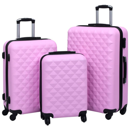 Hartschalen-Trolley-Set 3 Stk. Rosa ABS - Pazzar.ch