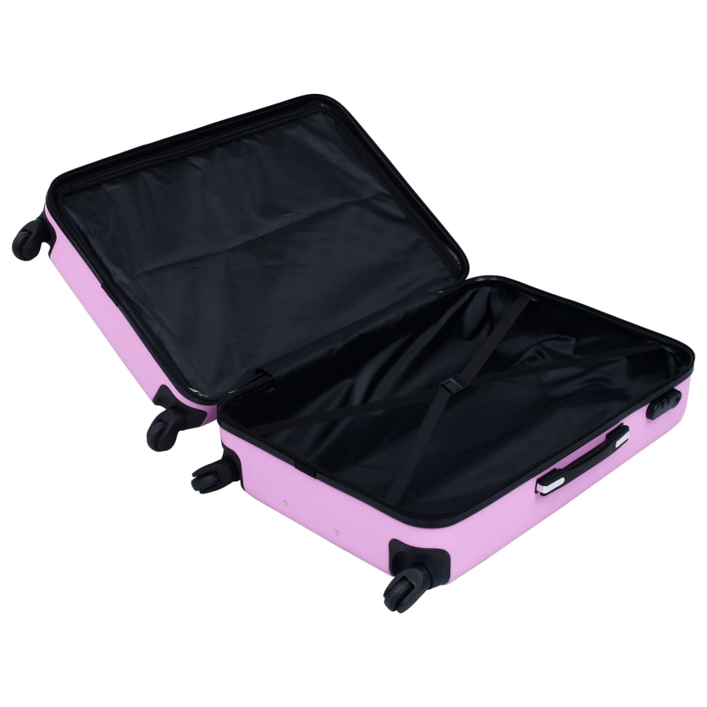 Hartschalen-Trolley-Set 3 Stk. Rosa ABS - Pazzar.ch