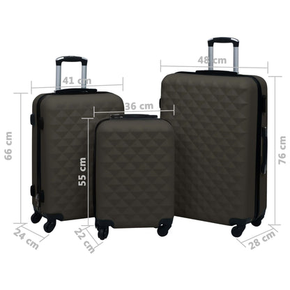 Hartschalen-Trolley-Set 3 Stk. Anthrazit ABS - Pazzar.ch