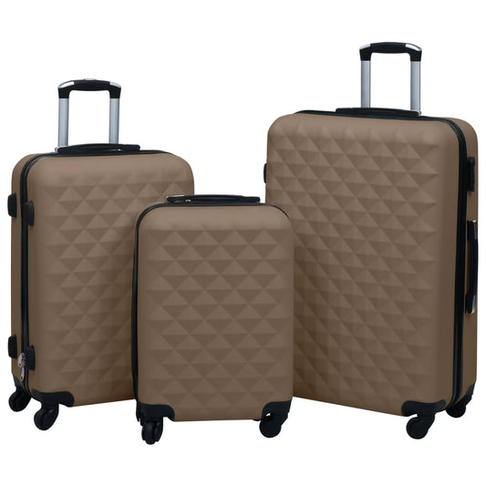 Hartschalen-Trolley-Set 3 Stk. Braun ABS - Pazzar.ch