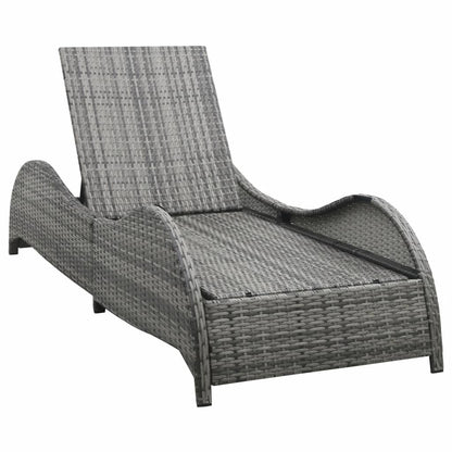 Sonnenliege mit Auflage Poly Rattan Anthrazit - Pazzar.ch