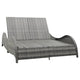 Doppel-Sonnenliege mit Auflage Poly Rattan Anthrazit