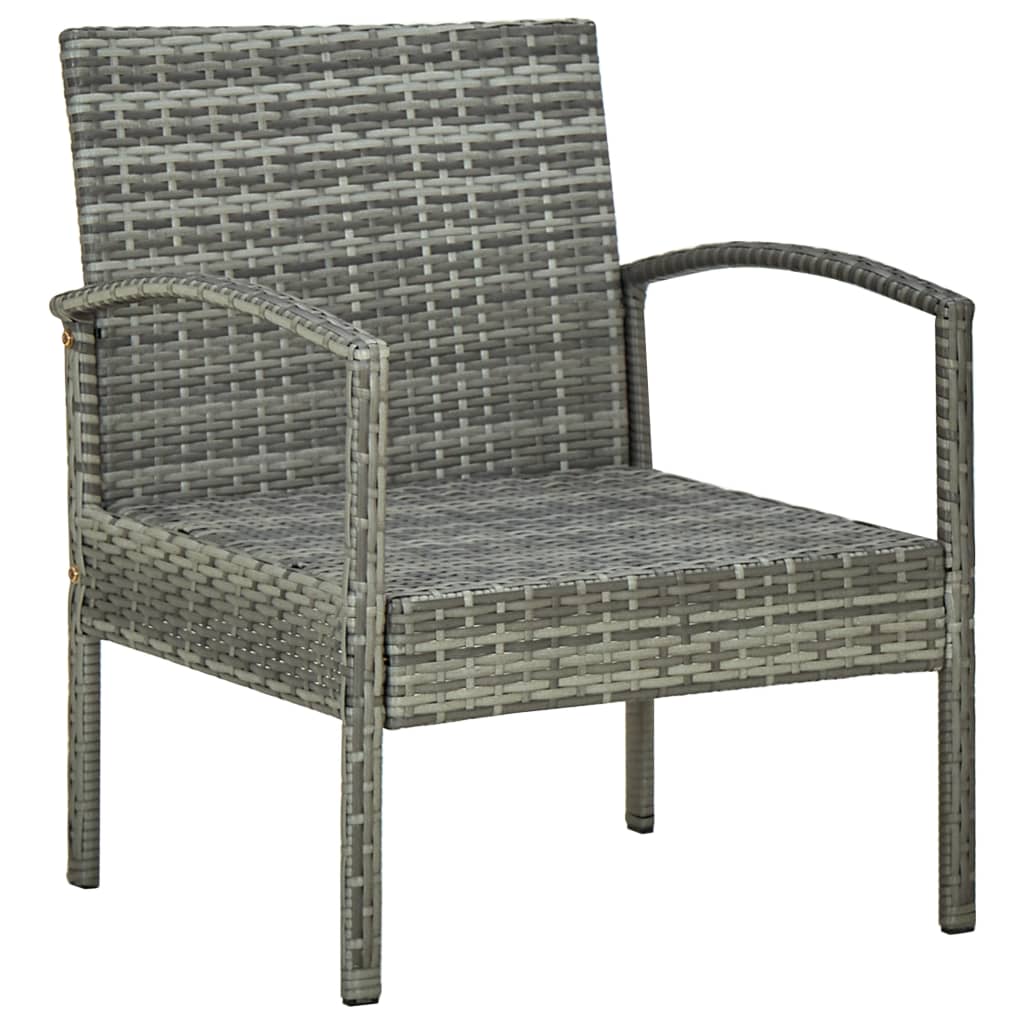 4-tlg. Garten-Lounge-Set mit Auflagen Poly Rattan Grau - Pazzar.ch