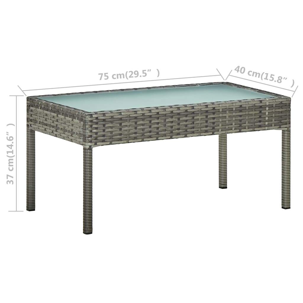 4-tlg. Garten-Lounge-Set mit Auflagen Poly Rattan Grau - Pazzar.ch