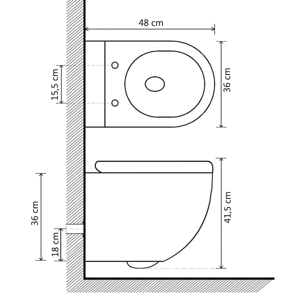 Wand-WC ohne Spülrand mit Bidet-Funktion Keramik Schwarz - Pazzar.ch