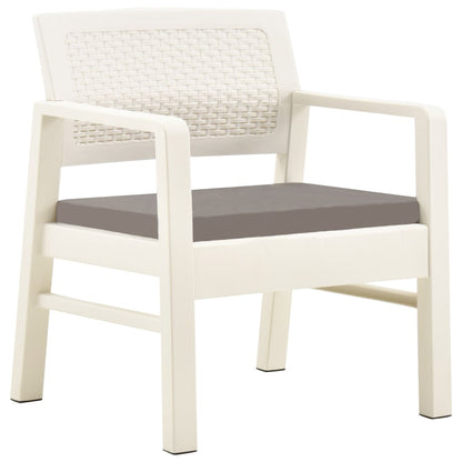 3-tlg. Garten-Lounge-Set Kunststoff Weiß - Pazzar.ch