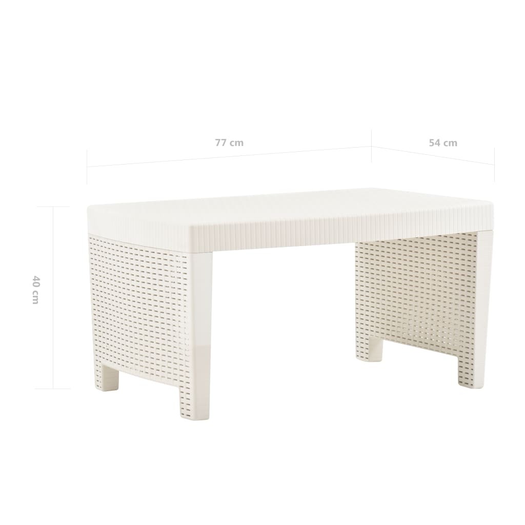 3-tlg. Garten-Lounge-Set Kunststoff Weiß - Pazzar.ch