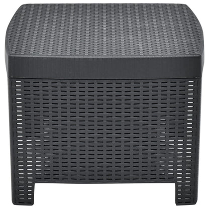 3-tlg. Garten-Lounge-Set Kunststoff Anthrazit - Pazzar.ch
