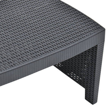3-tlg. Garten-Lounge-Set Kunststoff Anthrazit - Pazzar.ch