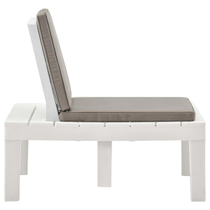 Garten-Lounge-Stuhl mit Sitzpolster Kunststoff Weiß - Pazzar.ch