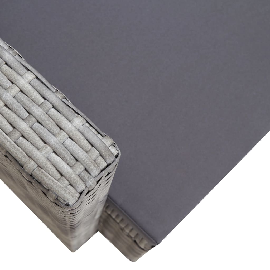 Gartensessel mit Auflagen Poly Rattan Grau - Pazzar.ch