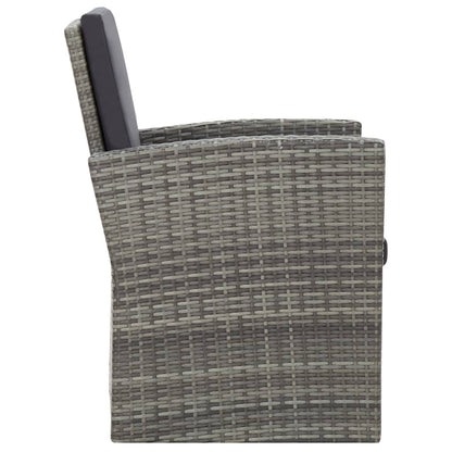 4-tlg. Garten-Lounge-Set mit Kissen Poly Rattan Grau - Pazzar.ch