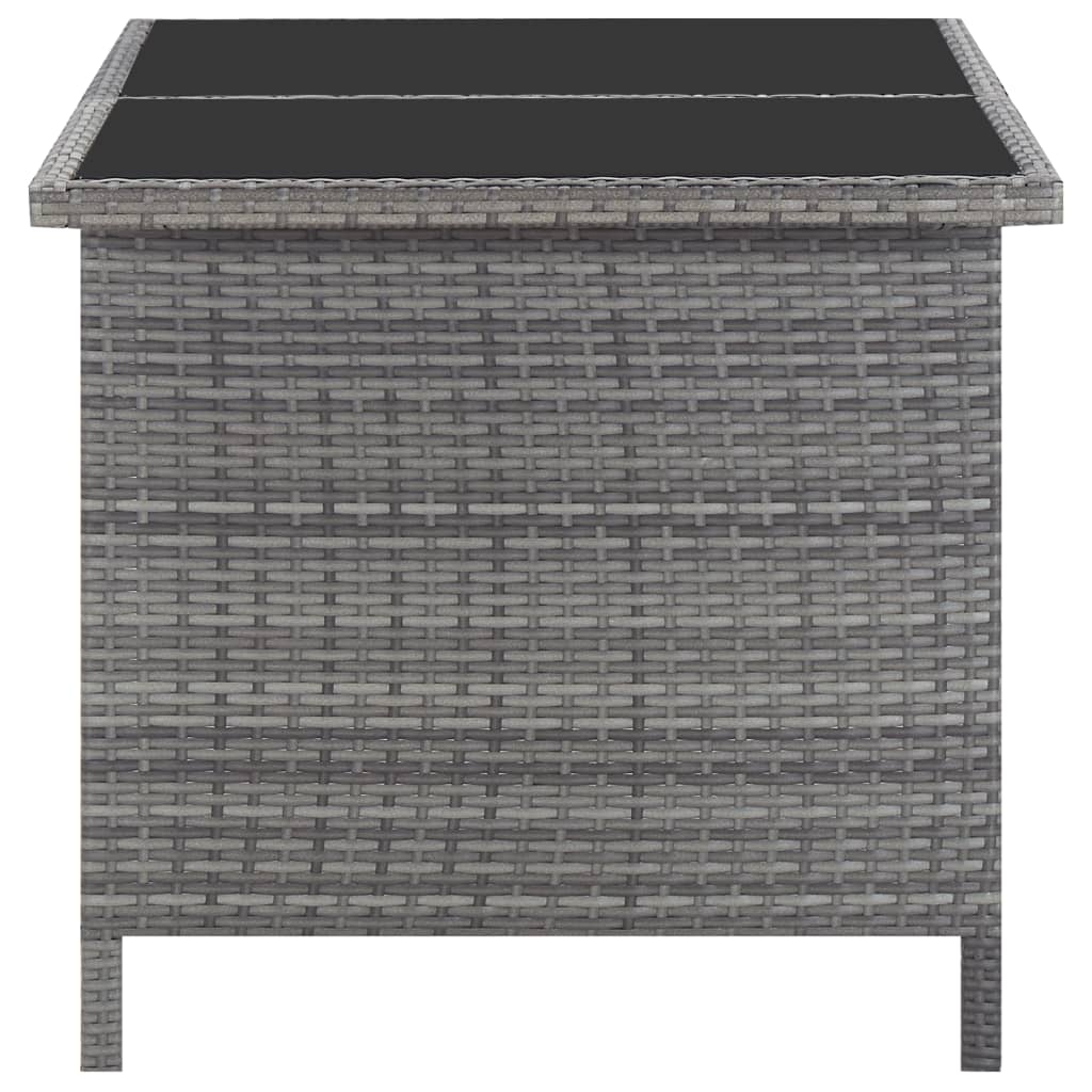 5-tlg. Garten-Essgruppe mit Auflagen Poly Rattan Grau