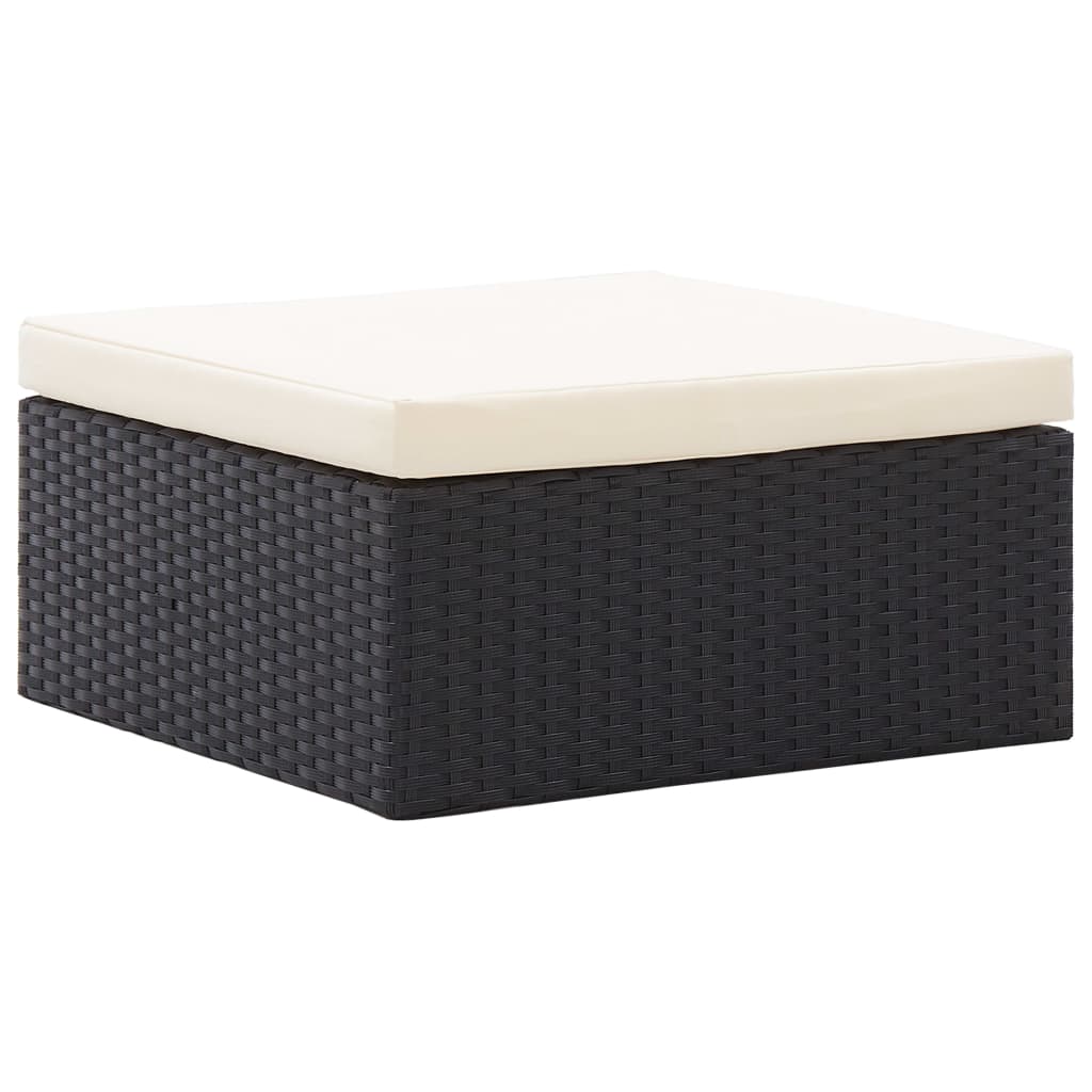 Garten-Sonneninsel mit Dach Schwarz Poly Rattan - Pazzar.ch