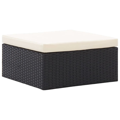 Garten-Sonneninsel mit Dach Schwarz Poly Rattan - Pazzar.ch