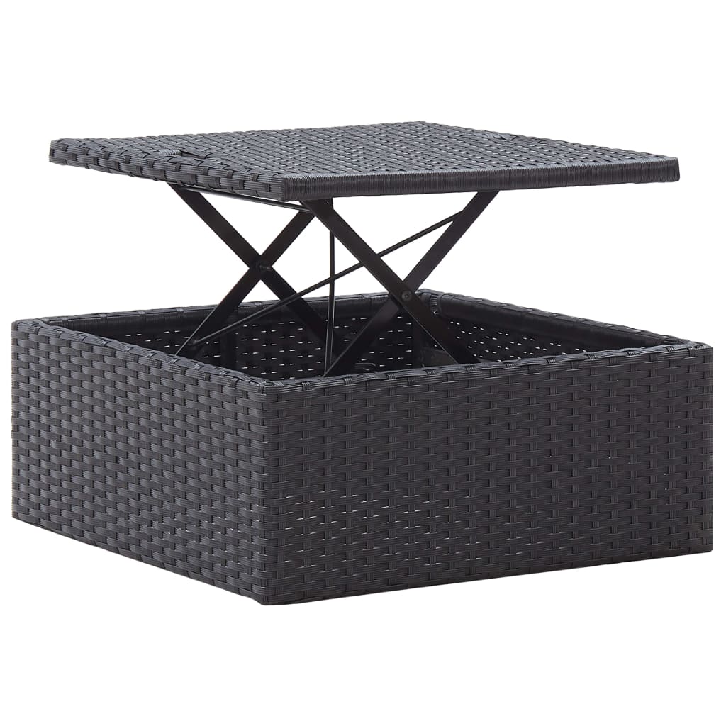 Garten-Sonneninsel mit Dach Schwarz Poly Rattan - Pazzar.ch
