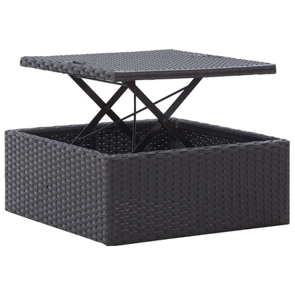 Garten-Sonneninsel mit Dach Schwarz Poly Rattan - Pazzar.ch