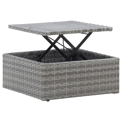 Garten-Sonneninsel mit Dach Grautöne Poly Rattan - Pazzar.ch